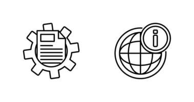 cogwheel and world Icon vector