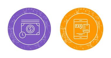 Time is Mony and Faq Icon vector