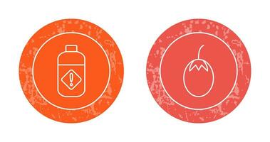 Vegetable plant and Pesticide Icon vector