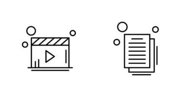 Video Player and Document Icon vector