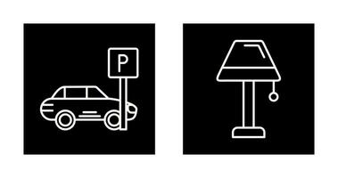 Parking and Lamp Icon vector