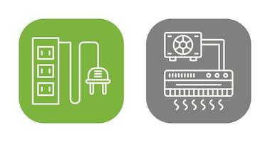 Power Socket and Air Conditioner Icon vector