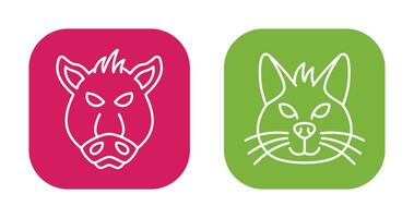 Pig and Cat Icon vector