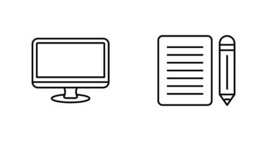 Monitor and Note Icon vector