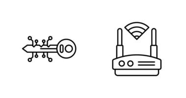 Key and WIFI Icon vector