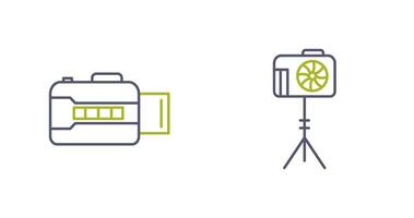 open camera and camera stand  Icon vector