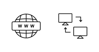 compartiendo sistemas y mundo amplio icono vector