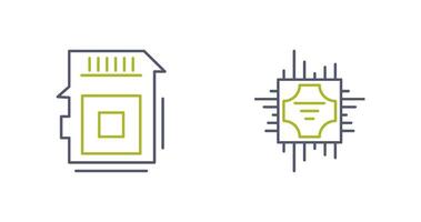 Sd Card and Cpu Icon vector