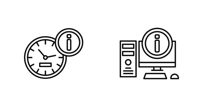 clock and computer Icon vector