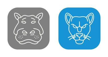 Panther an d Hippo Icon vector