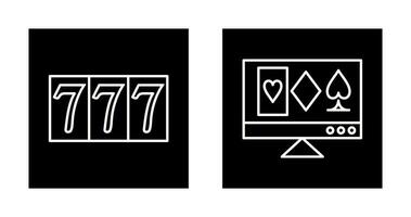 online gambling and triple sevens Icon vector