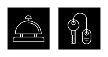 Room key and Desk Bell Icon vector