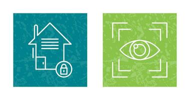 Real Estate and Eye Scan Icon vector