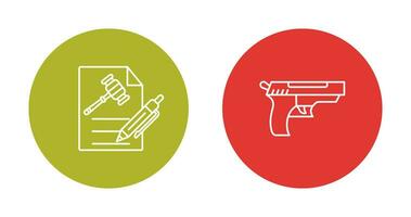 archivo y pistola icono vector