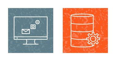 digital marketing and database management Icon vector