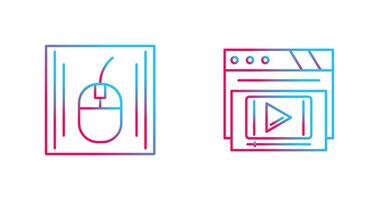 Mouse and Video Player Icon vector