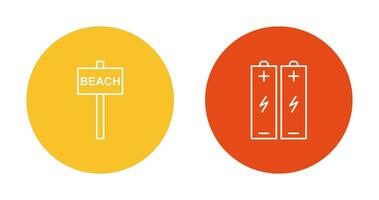 beach sign and batteries  Icon vector