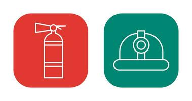 Fire Extinguisher and Hard Hat Icon vector