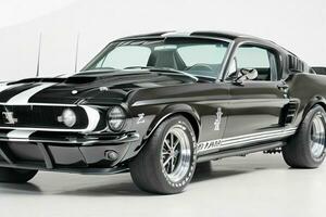 1968 Ford Mustang Shelby GT500.  AI Generative Pro Photo