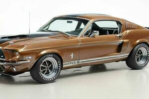 1968 Ford Mustang Shelby GT500.  AI Generative Pro Photo