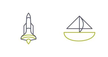 Rocket and Small Yacht Icon vector