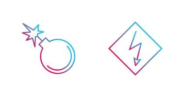 danger of explosion and high voltages  Icon vector