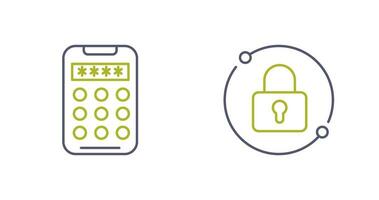 Pin Code and Pad Lock Icon vector