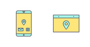 mobile application and location web advertising Icon vector