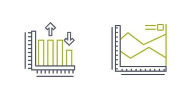 Spline Chart and Bar Graph Icon vector