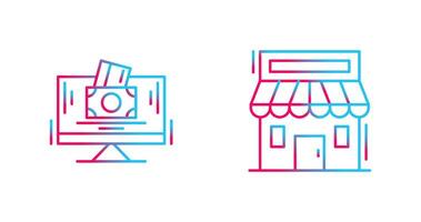 Payment Option and Retail Place Icon vector