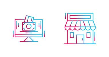 Payment Option and Retail Place Icon vector