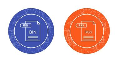 BIN and RSS Icon vector