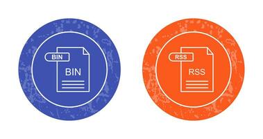 BIN and RSS Icon vector