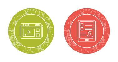 Video and Tablet Icon vector