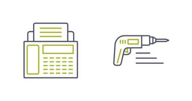 Fax Machine and Drill Icon vector