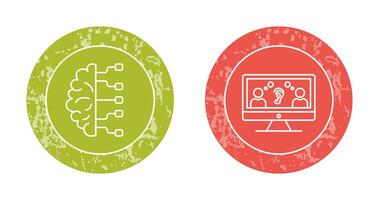 Brain and Listening Icon vector