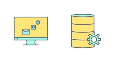 digital márketing y base de datos administración icono vector