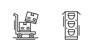 trolly and traffic light  Icon vector