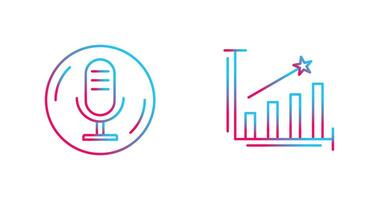 Microphone and Line Bars Icon vector