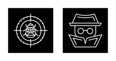 Bug Target and Hacker Icon vector