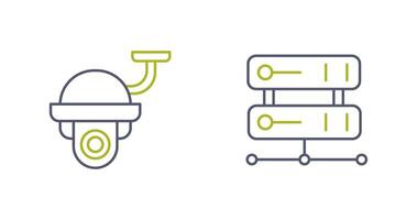 Security Camera and Server Icon vector