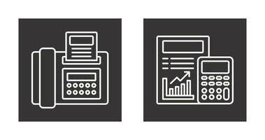 fax y calculador icono vector