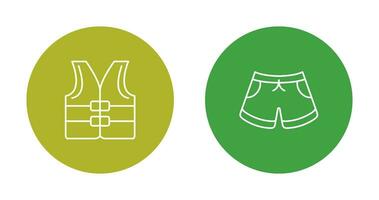 Life jacket and Swim Suit Icon vector