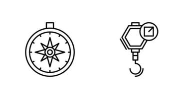 compass and hook Icon vector