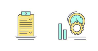 cheque lista y actuación icono vector