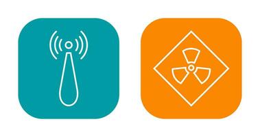 non ionizing radiation and radiation Icon vector