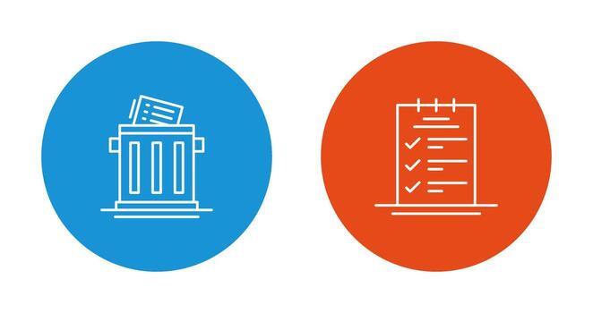 Trash List and Booking CheckList Icon vector