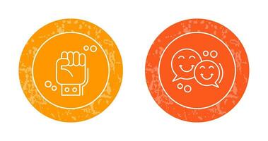 Fist and Chatting Icon vector