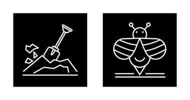 Digging and Bee Icon vector