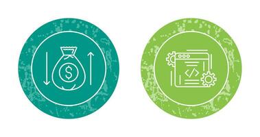 Money Bag and Coding Icon vector